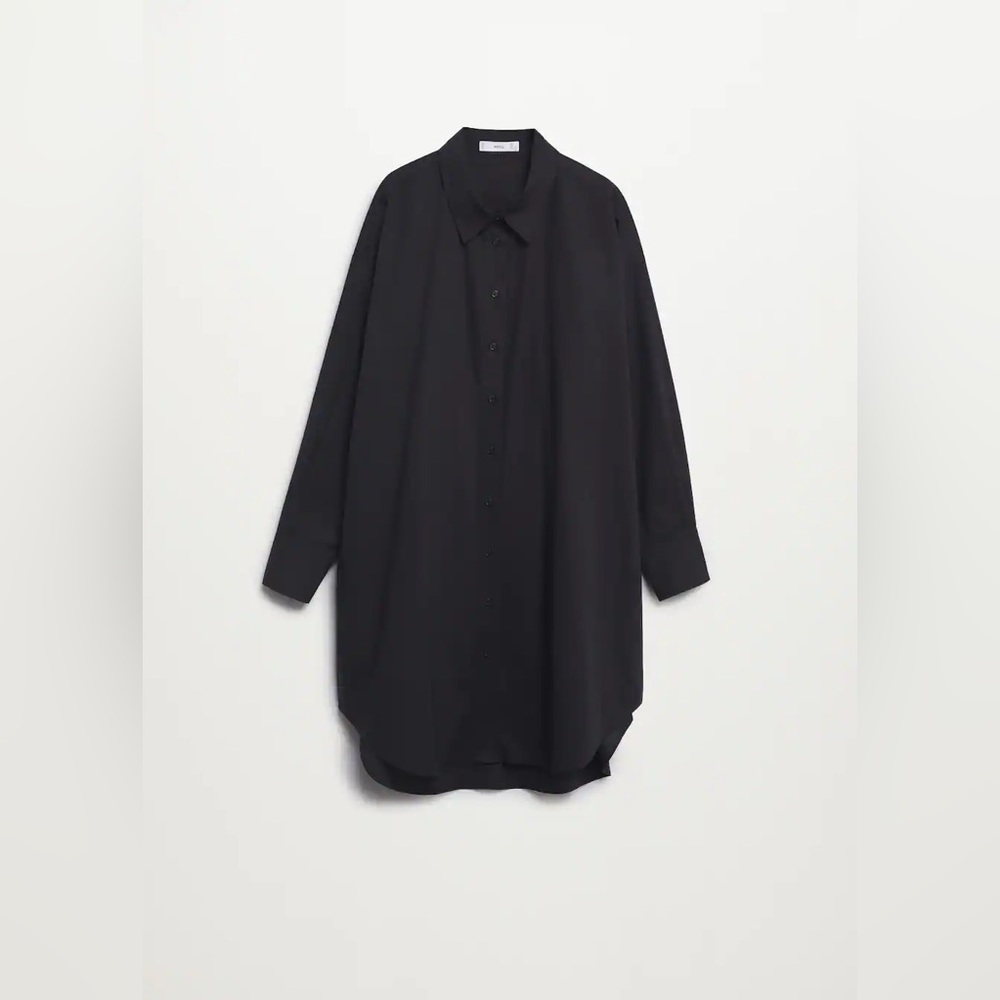 Mango Black Long Button-Down Shirt - image 7